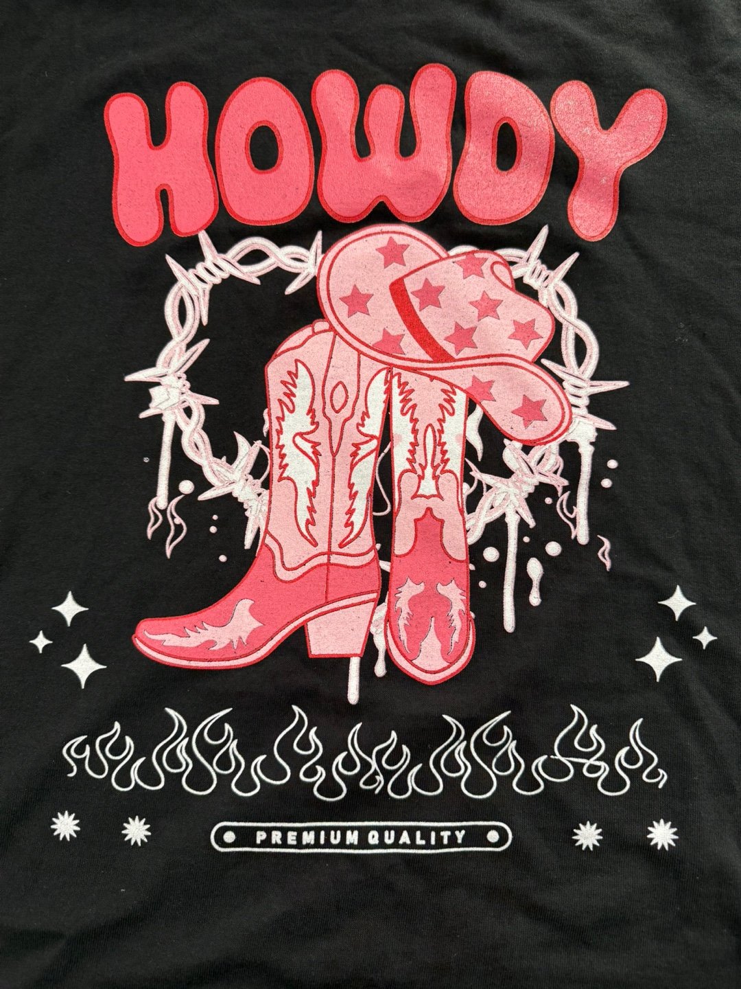 Pink Howdy Western Boots Western Graphic Tee