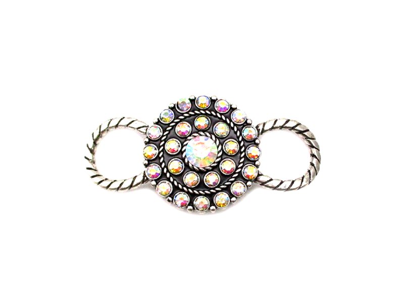 Western AB Stone Round Concho Scarf Charm