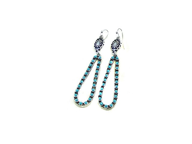 Western Turquoise Teardrop Earrings