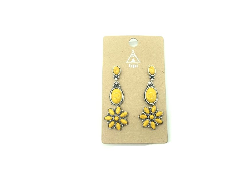 Western 3 Pair Turquoise Post Earring Set
