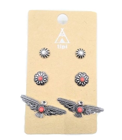Western 3 Pair Turquoise Earring Set