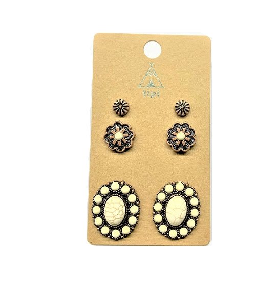 Western 3 Pair Turquoise Earring Set