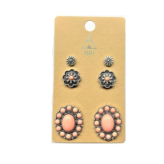 Western 3 Pair Turquoise Earring Set