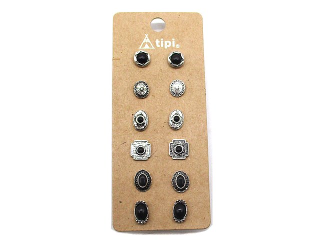 Western 6 Pair Dainty Post Earring Set