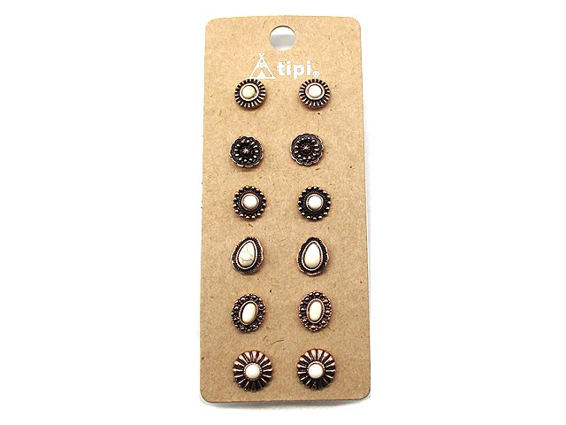 Western 6 Dainty Post Earring Set