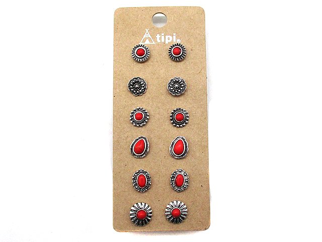 Western 6 Dainty Post Earring Set