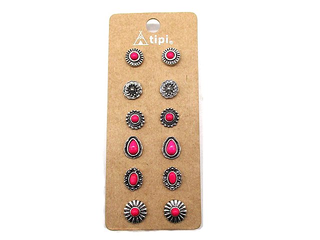 Western 6 Dainty Post Earring Set