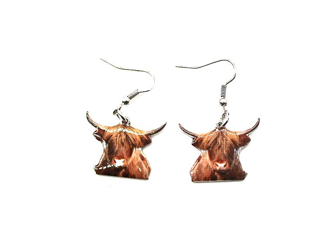 Western Cow Print Dangle Earring