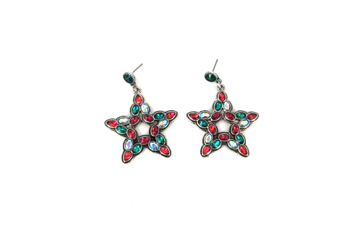 SMALL CRYSTAL STAR EARRINGS