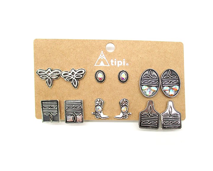 Western Mix 6 Earring Set