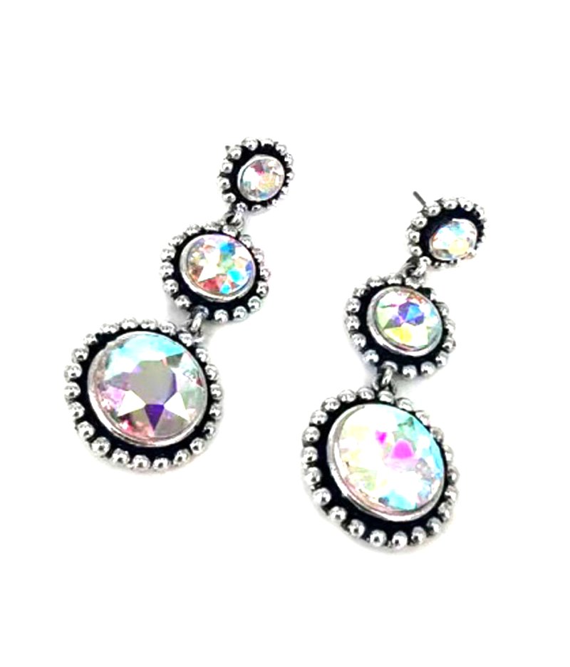 Western Crystal Round Dangle Earring
