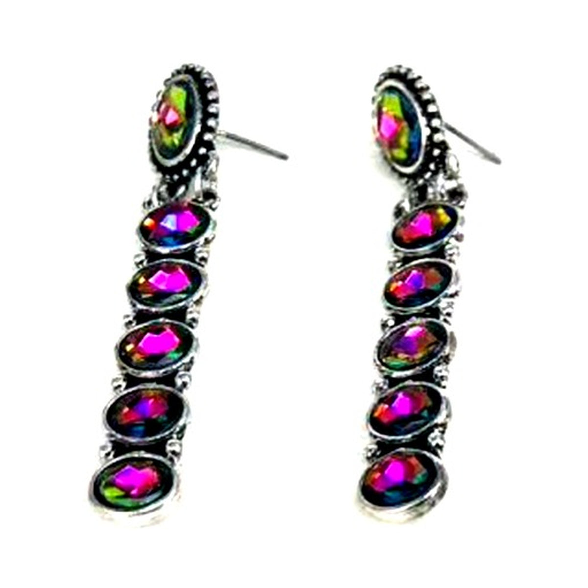 Western Crystal Bar Dangle Earrings