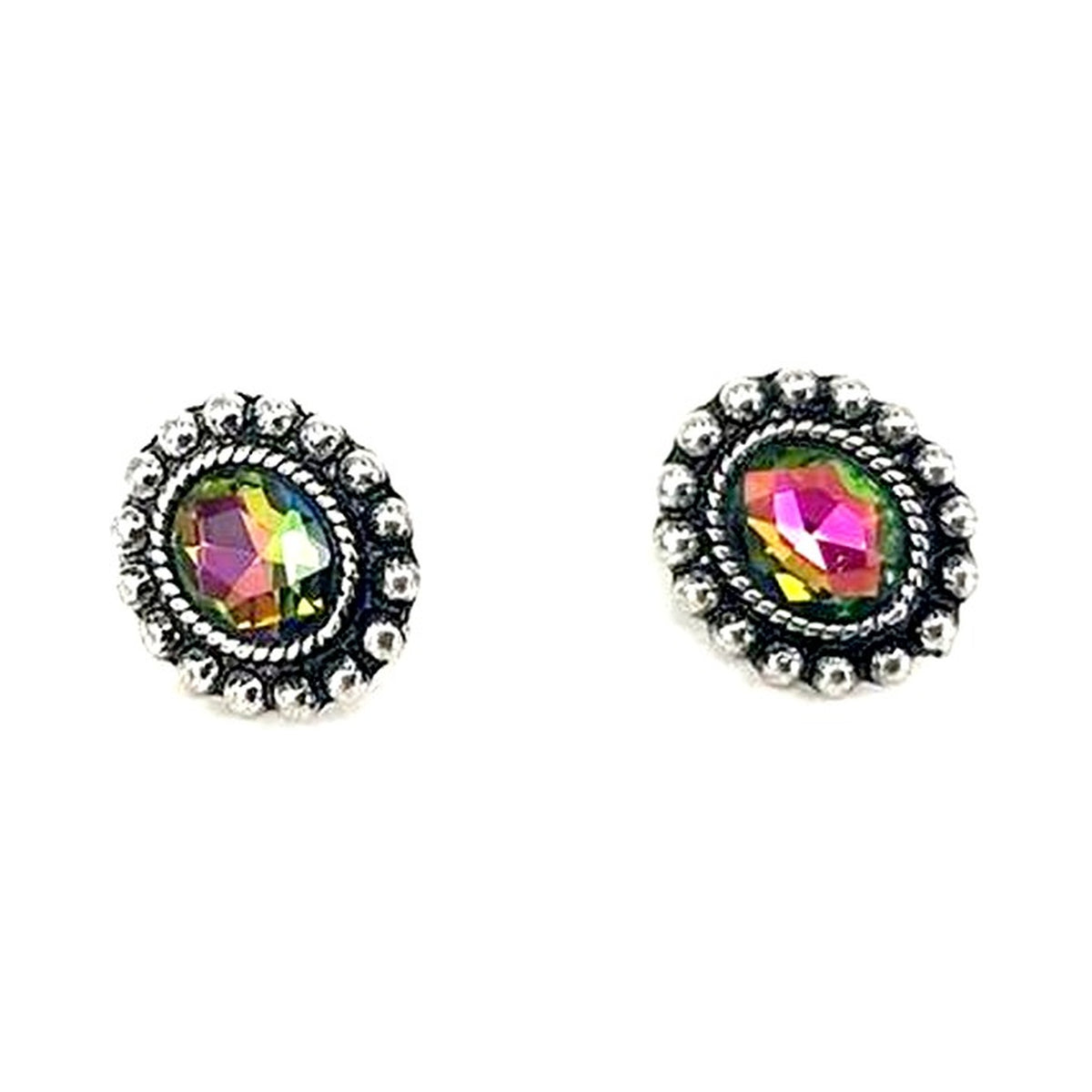 Western Volcano Crystal Oval Earring