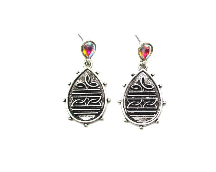 Western Teardrop Boot Stitch Earring