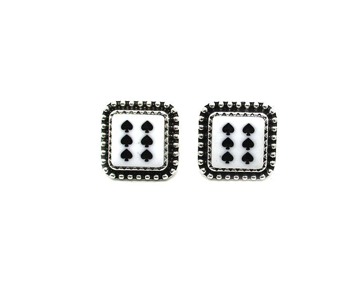 Spade Dice Post Earring