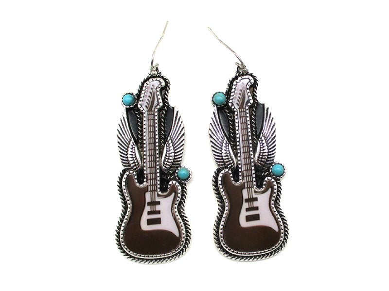 Western Electric Guitar Dangle Earring