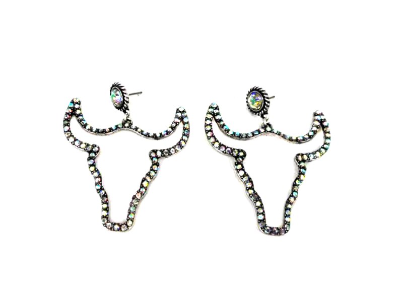 Western AB Stone Steehead Dangle Earring