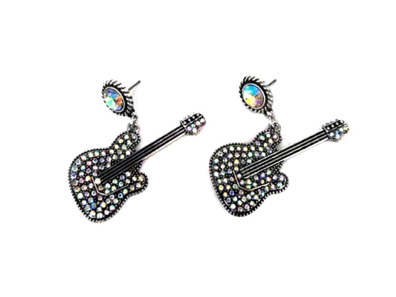 Western AB Stone Guitar Dangle Earring