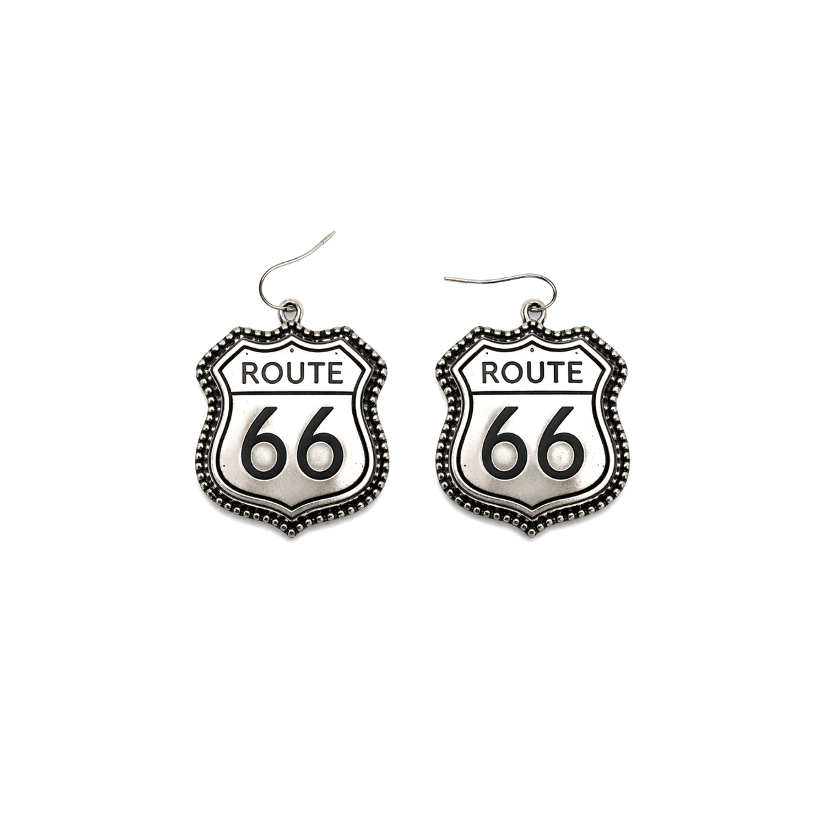 Western Route 66 Sign Dangle Earring