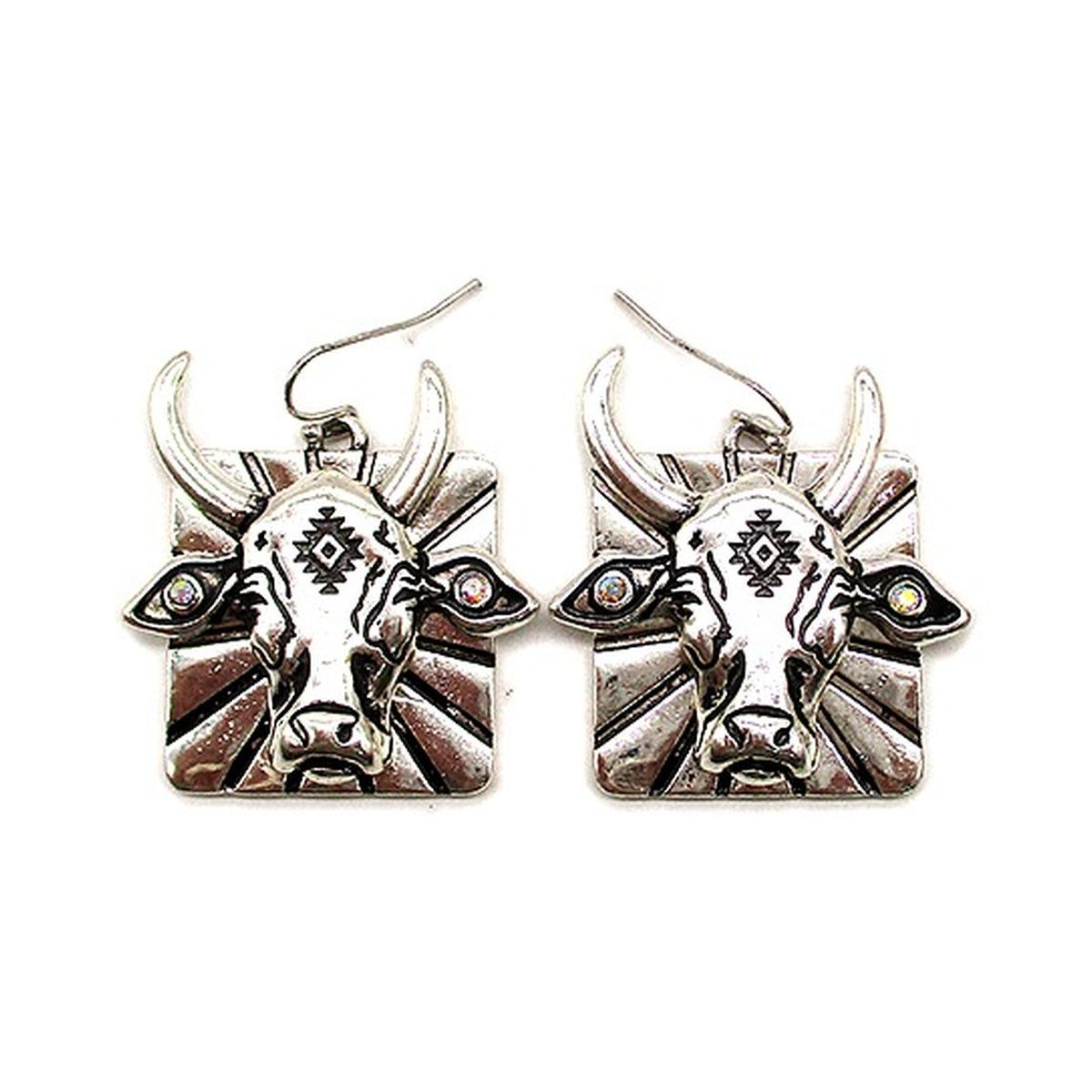 Western Cow Head AB Earrings
