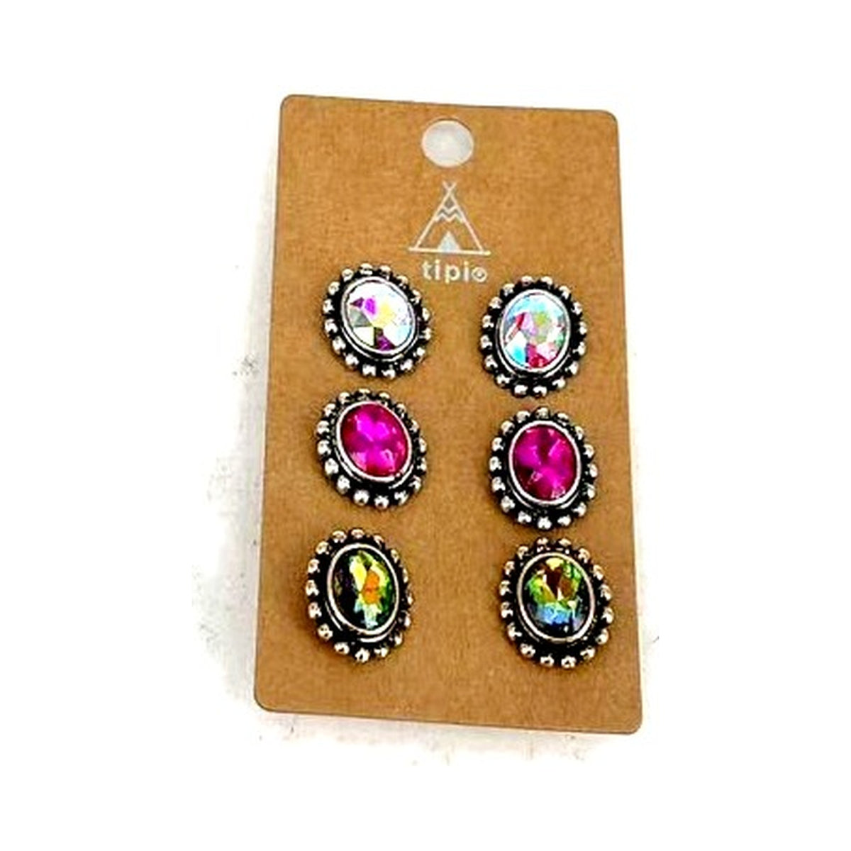 Western Crystal 3 Pair Earrings (SE3384)