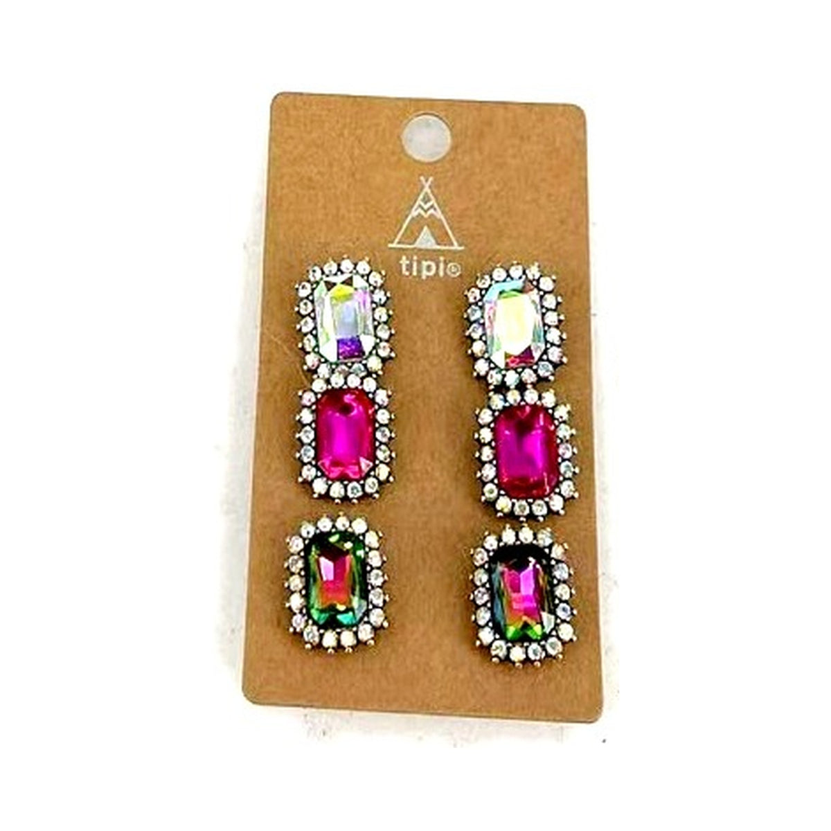 Western Crystal 3 Pair Earrings (SE3388)