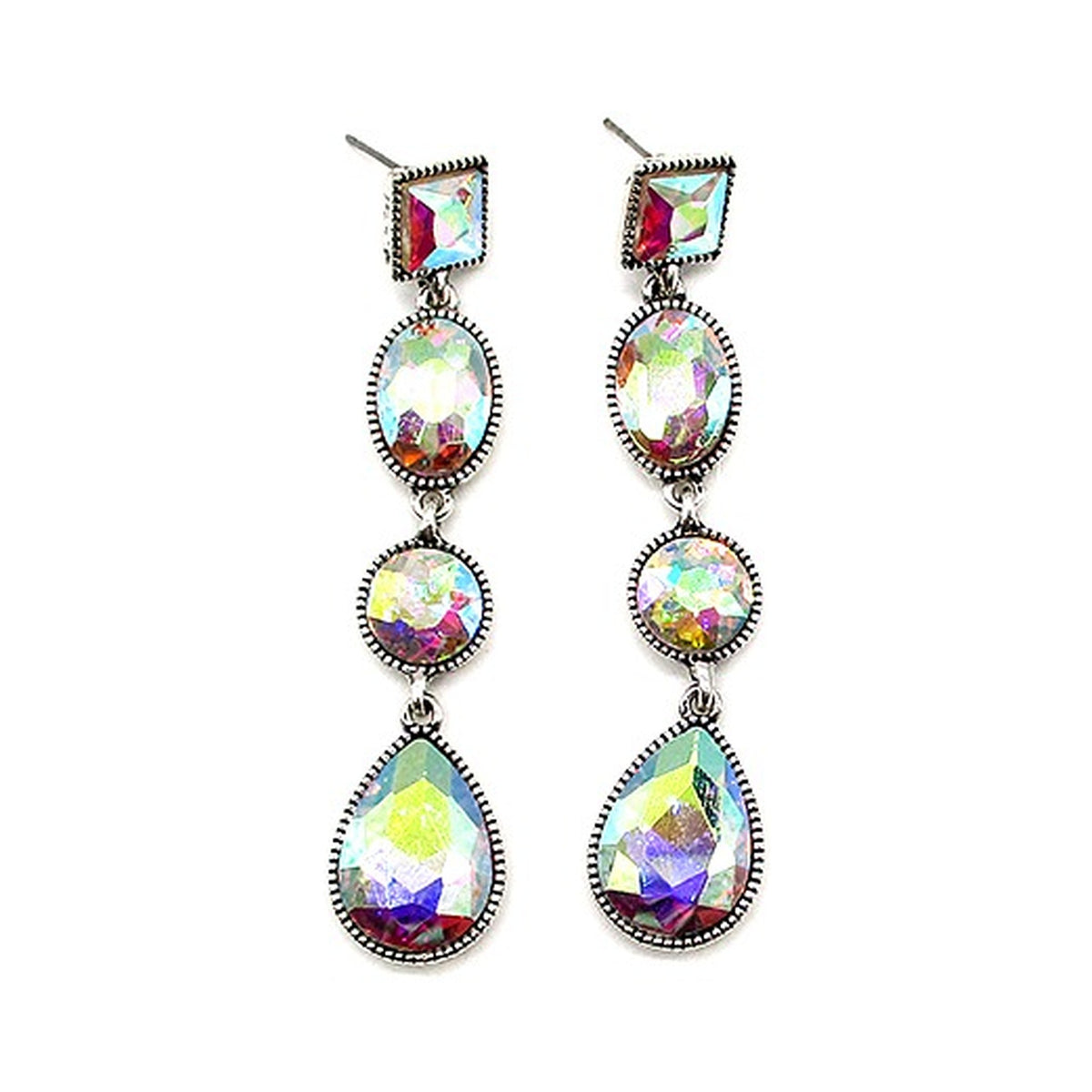 Western Crystal Dangle Earrings - AB (SE3391)