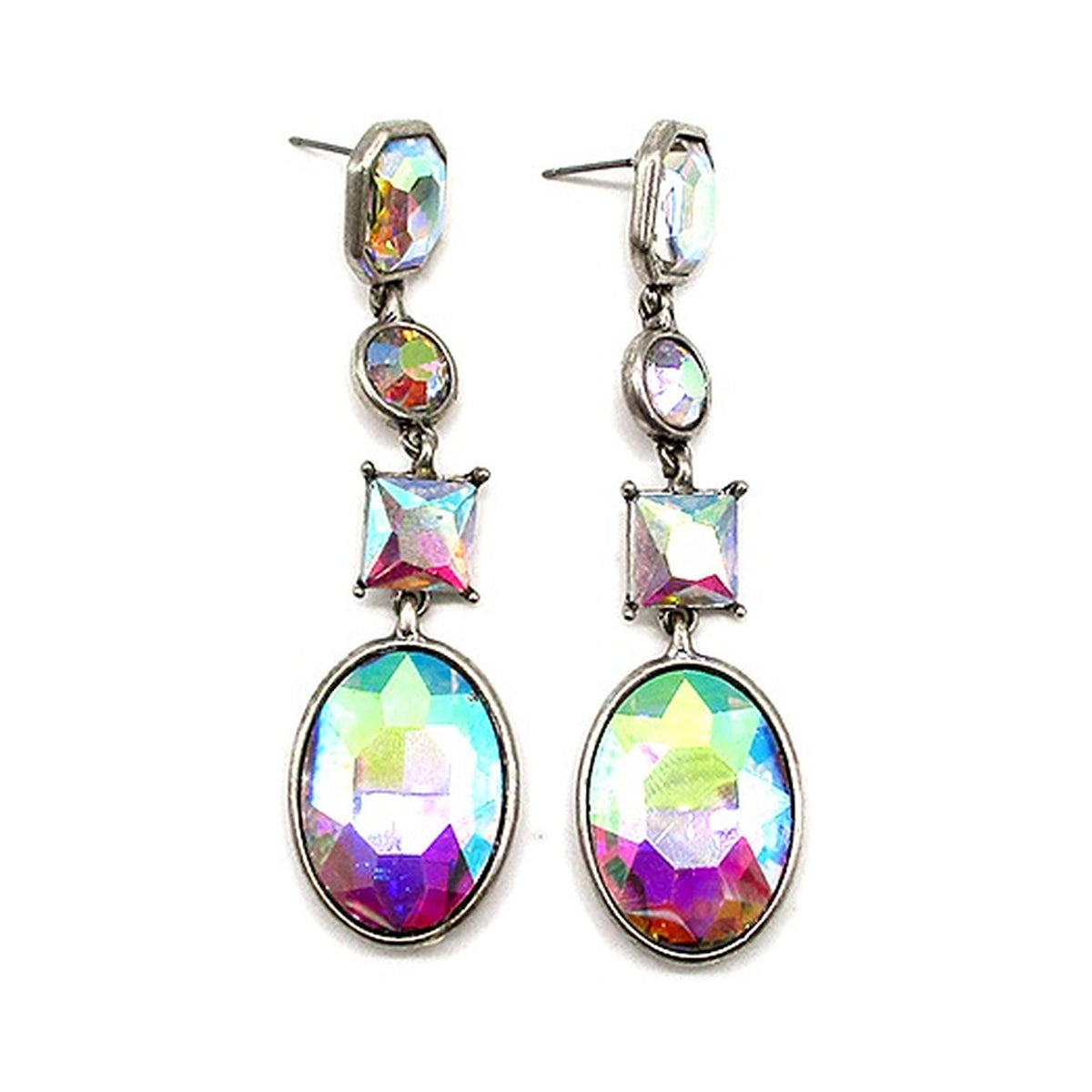 Western Crystal Dangle Earrings - AB (SE3392)