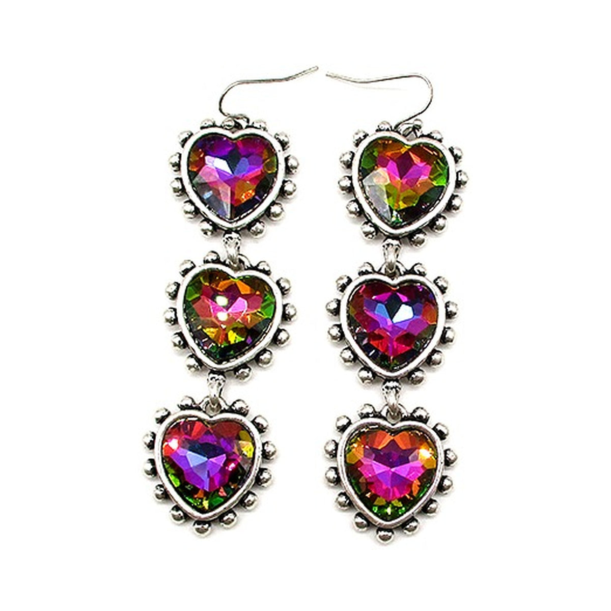 Western Crystal Dangle Earrings - Volcano (SE3393)