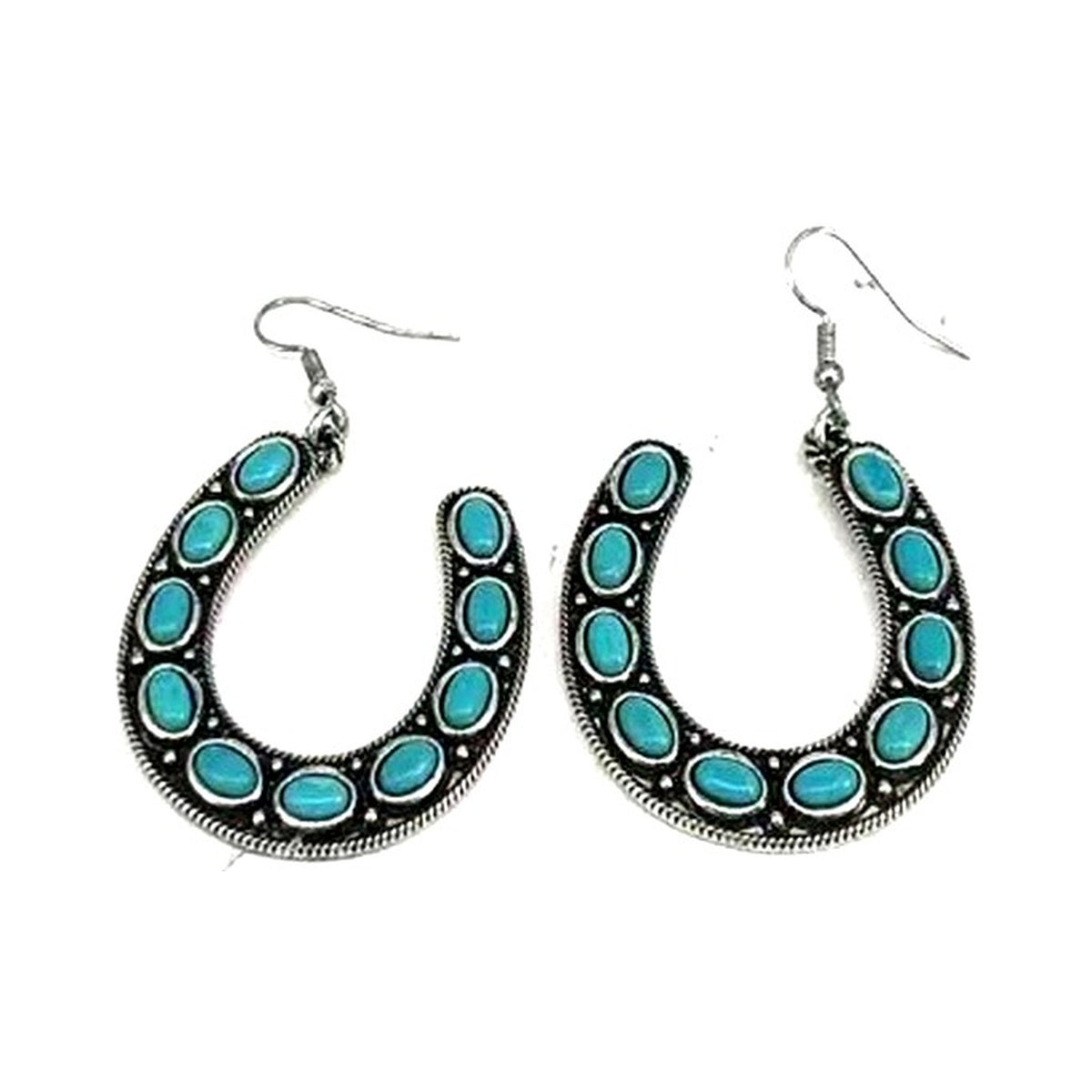 Western Horseshoe Turquoise Earrings (SE3415)