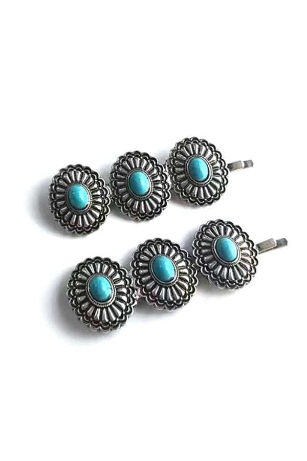 WESTERN TURQUOISE BOBBY PIN SET
