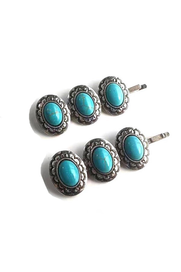 WESTERN TURQUOISE BOBBY PIN SET