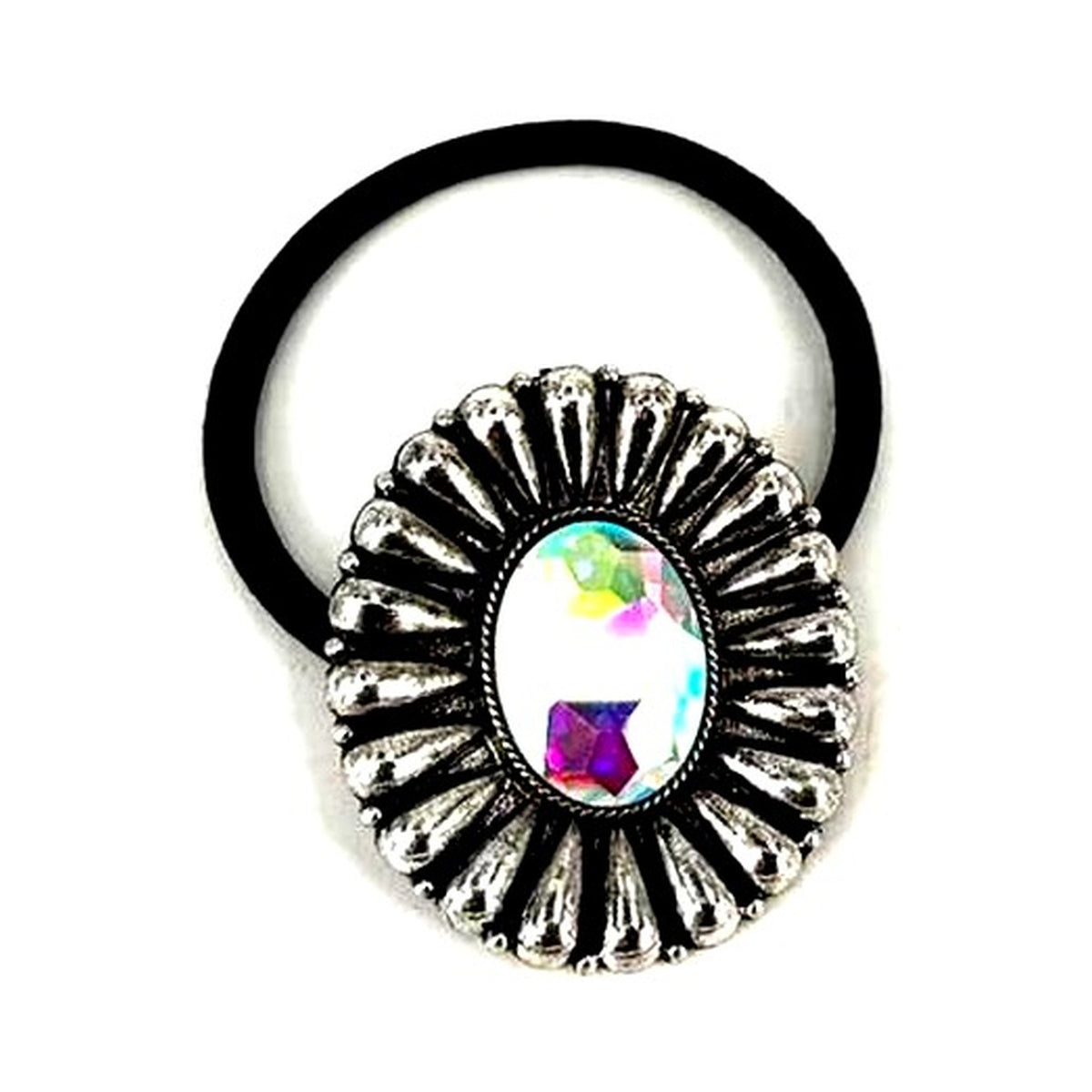Western AB Flower Concho Hair Tie
