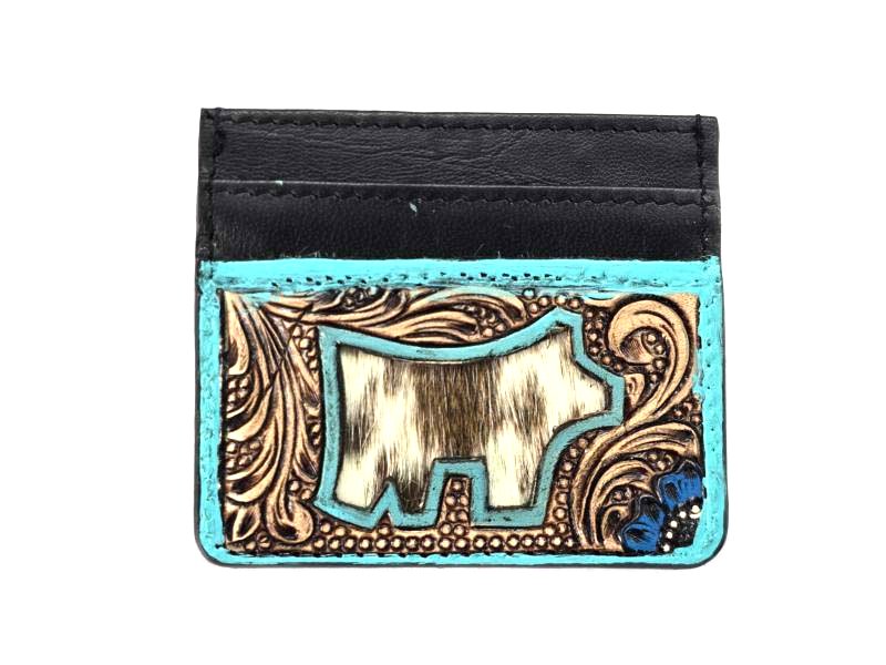 Western Tooled Cow Cut Genuine Leather Card Holder
