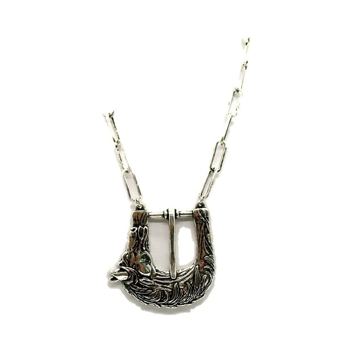 Western Horse Belt Buckle Necklace (SN1018)