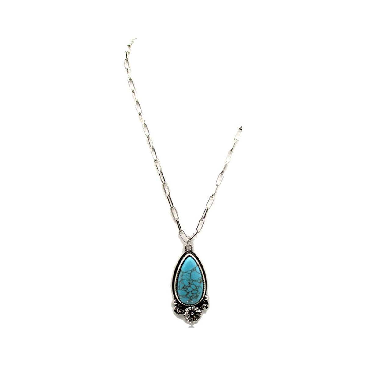 Western Teardrop Turquoise Necklace - Turquoise