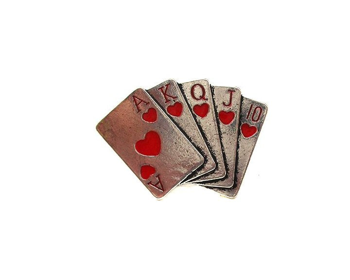 Heart Royal Flush Cuff Ring