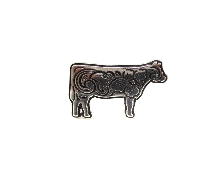 Western Etched Cow Cuff Ring