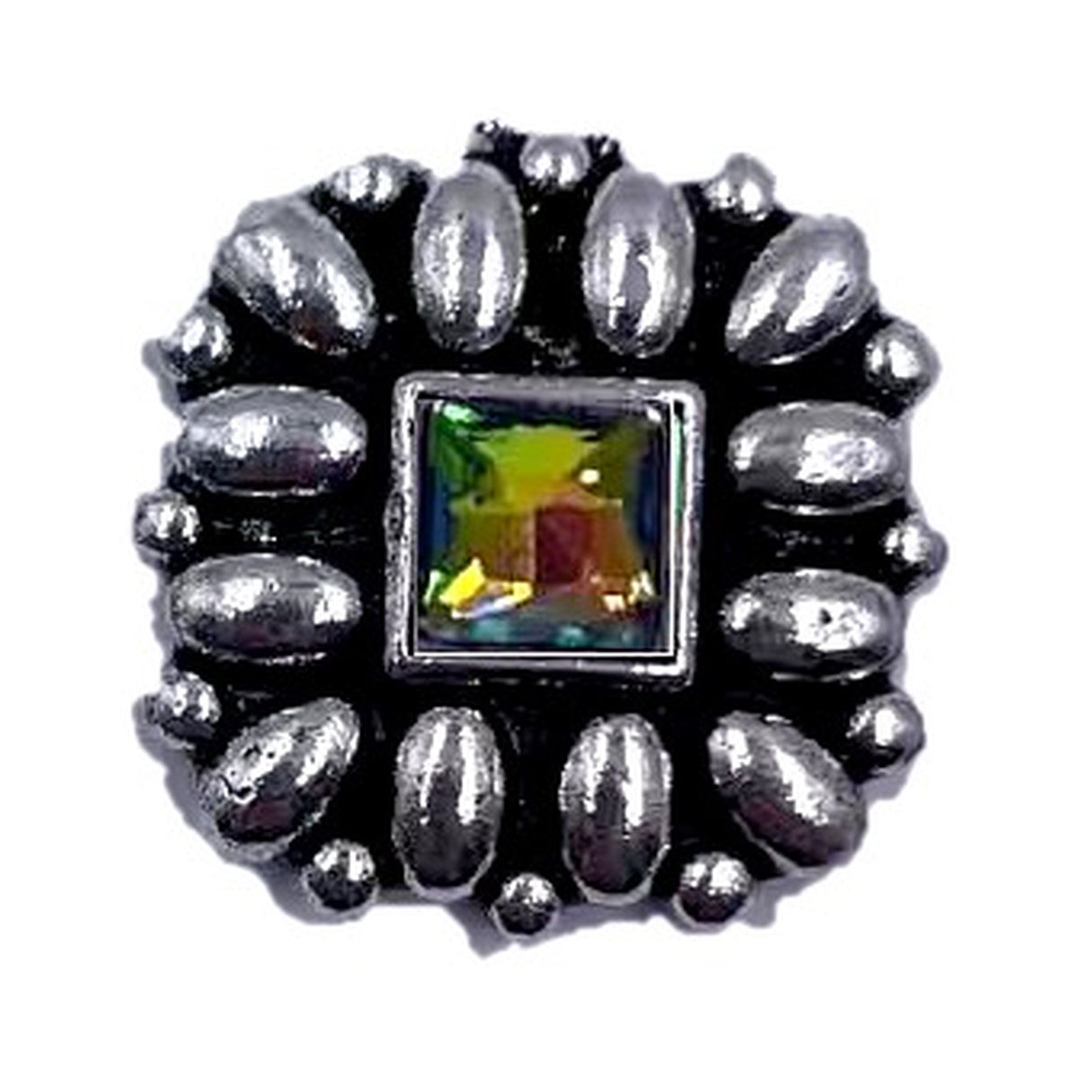 Western Square Concho Turquoise Cuff Ring
