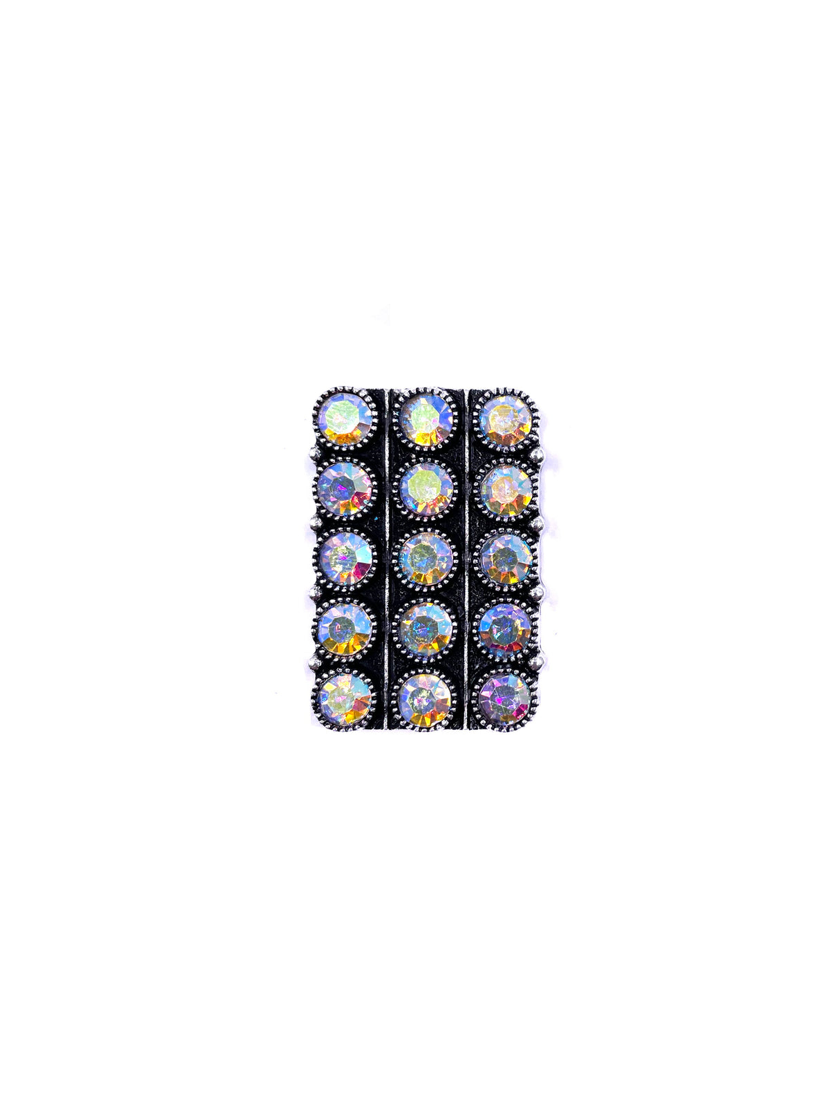 Western Crystal Bubble Rectangle Cuff Ring