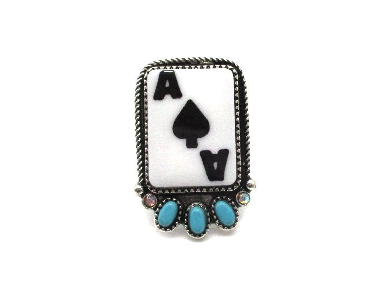 Spade Ace Turquoise Ring