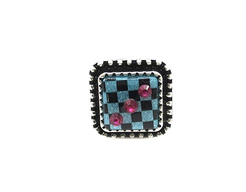 Checkered Dice Cuff Ring
