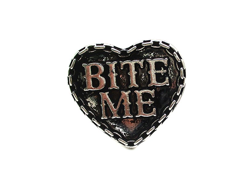 Western Heart Bite Me Engraved Cuff Ring