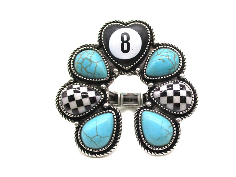 Western 8 Ball Naja Stretch Ring