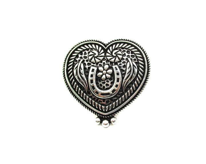 Western Heart Horse Shoe Cuff Ring