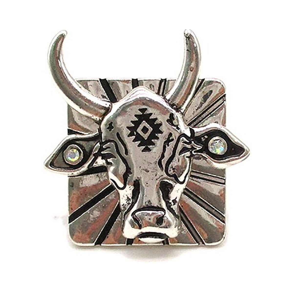 Western Cow Head AB Cuff Ring