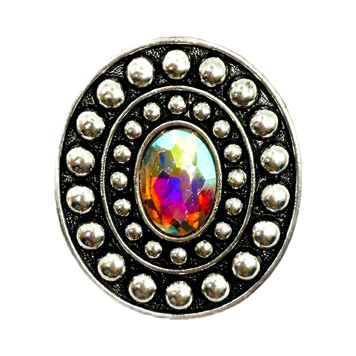 Western Oval Concho AB Cuff Ring - AB