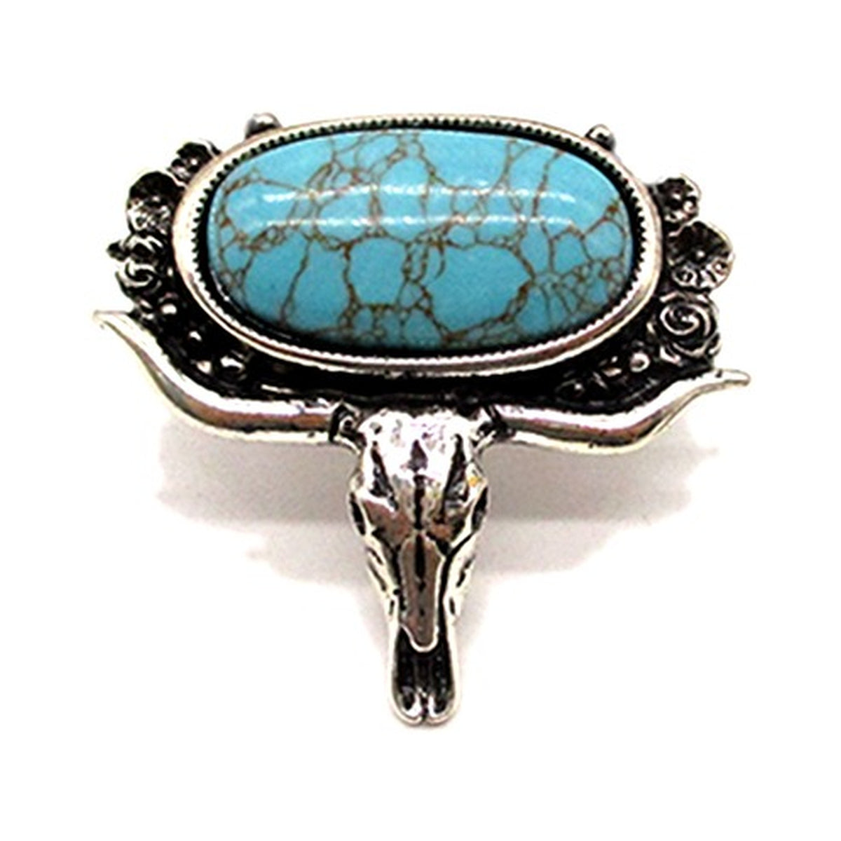 Western Steerhead Turquoise Cuff Ring