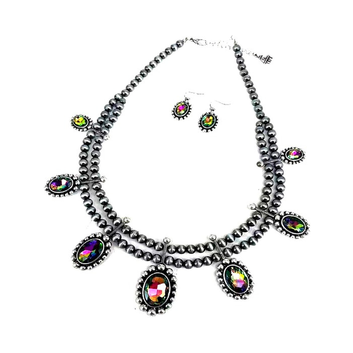 Western Crystal Concho Navajo Necklace