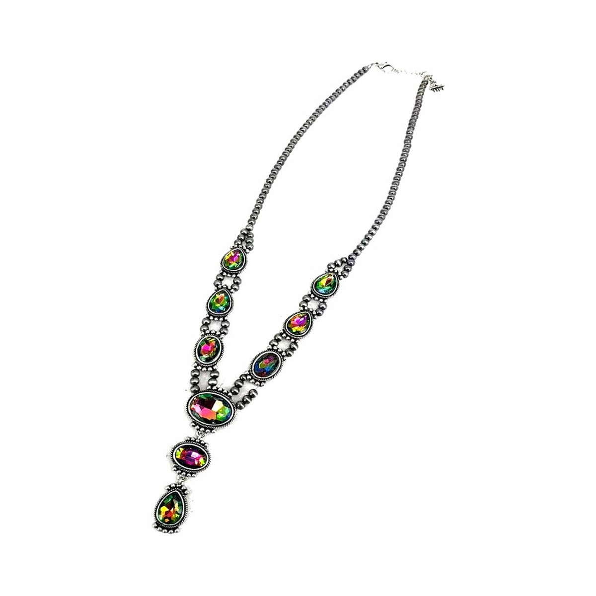 Western Turquoise Dangle Y Necklace - Volcano